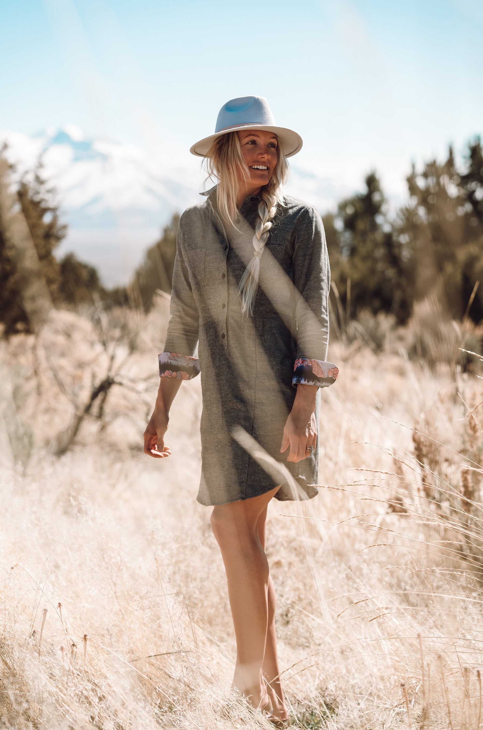 Women's Shirt Dress - RP Charcoal Heather Grey