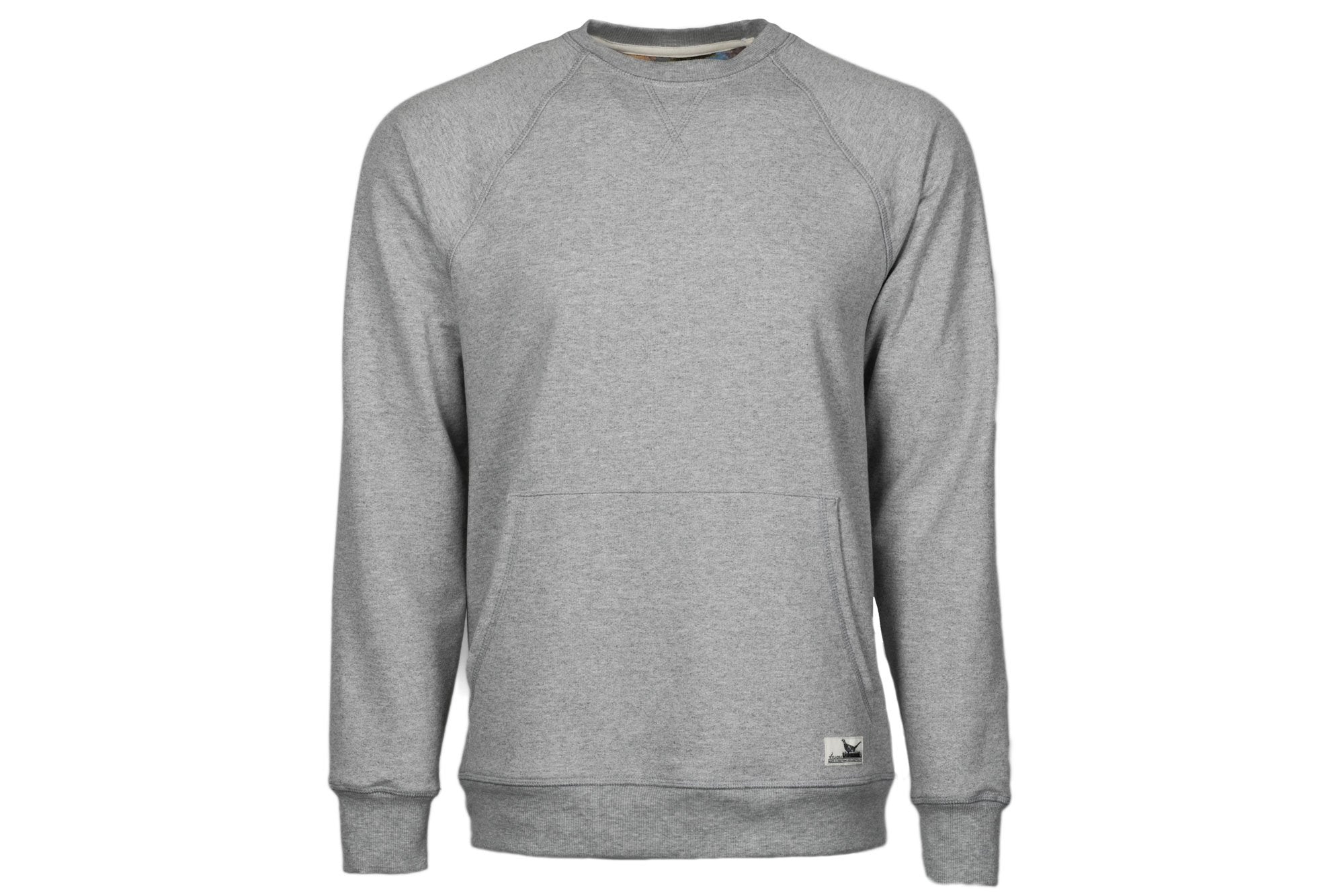 Men's Ash Grey Pocket Crew Sweatshirt