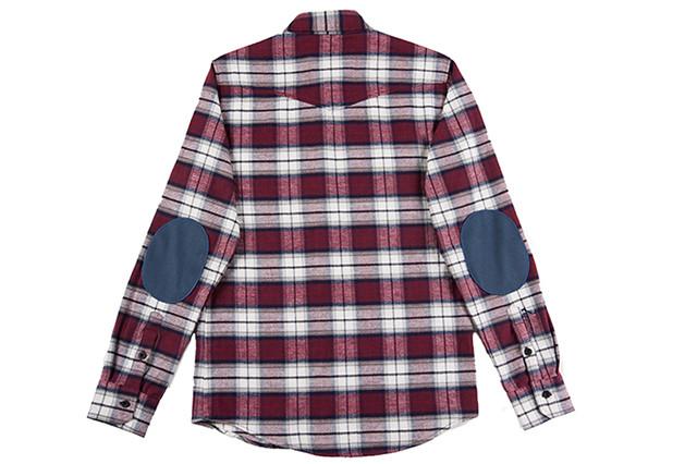 Men's Leon - Half Moon Maroon Flannel