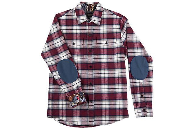 Men's Leon - Half Moon Maroon Flannel