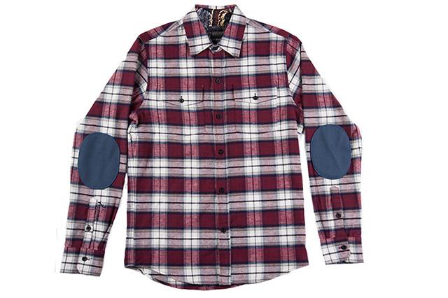 Men's Leon - Half Moon Maroon Flannel