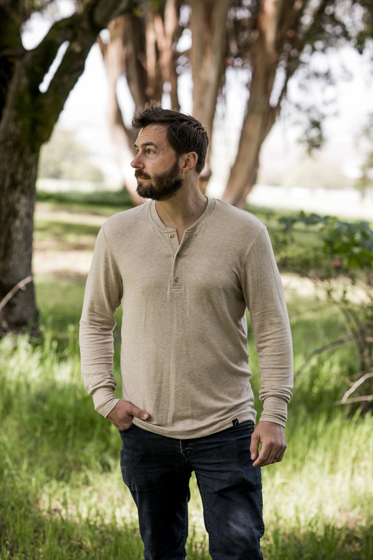 Men's Oatmeal Henley