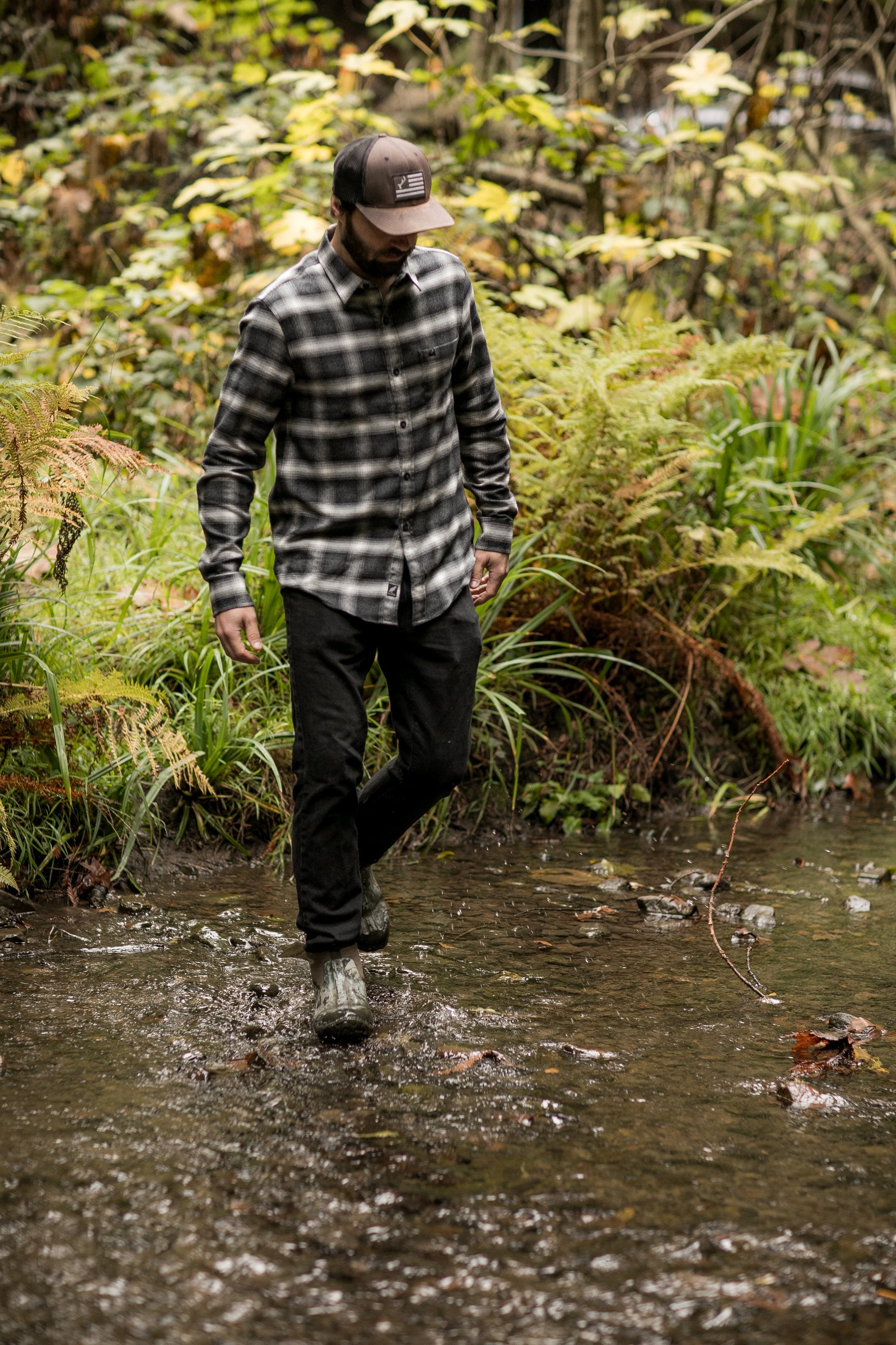 Men's Elli - Obsidian Black Flannel