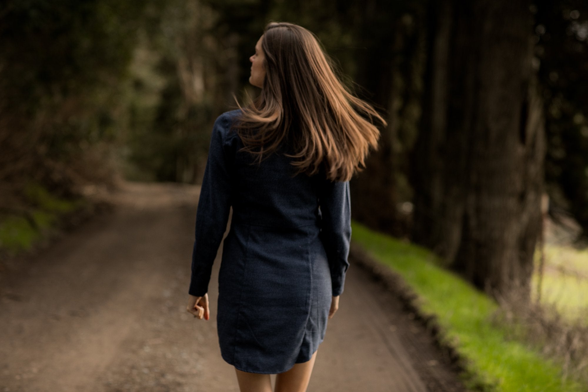 Women's Shirt Dress - Midnight Blue