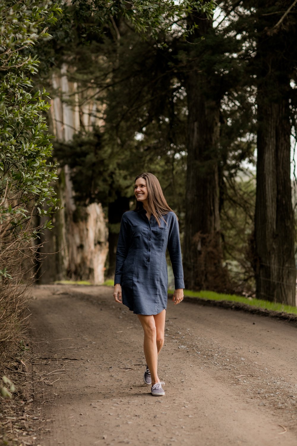 Women's Shirt Dress - Midnight Blue