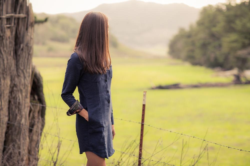 Women's Shirt Dress - Midnight Blue