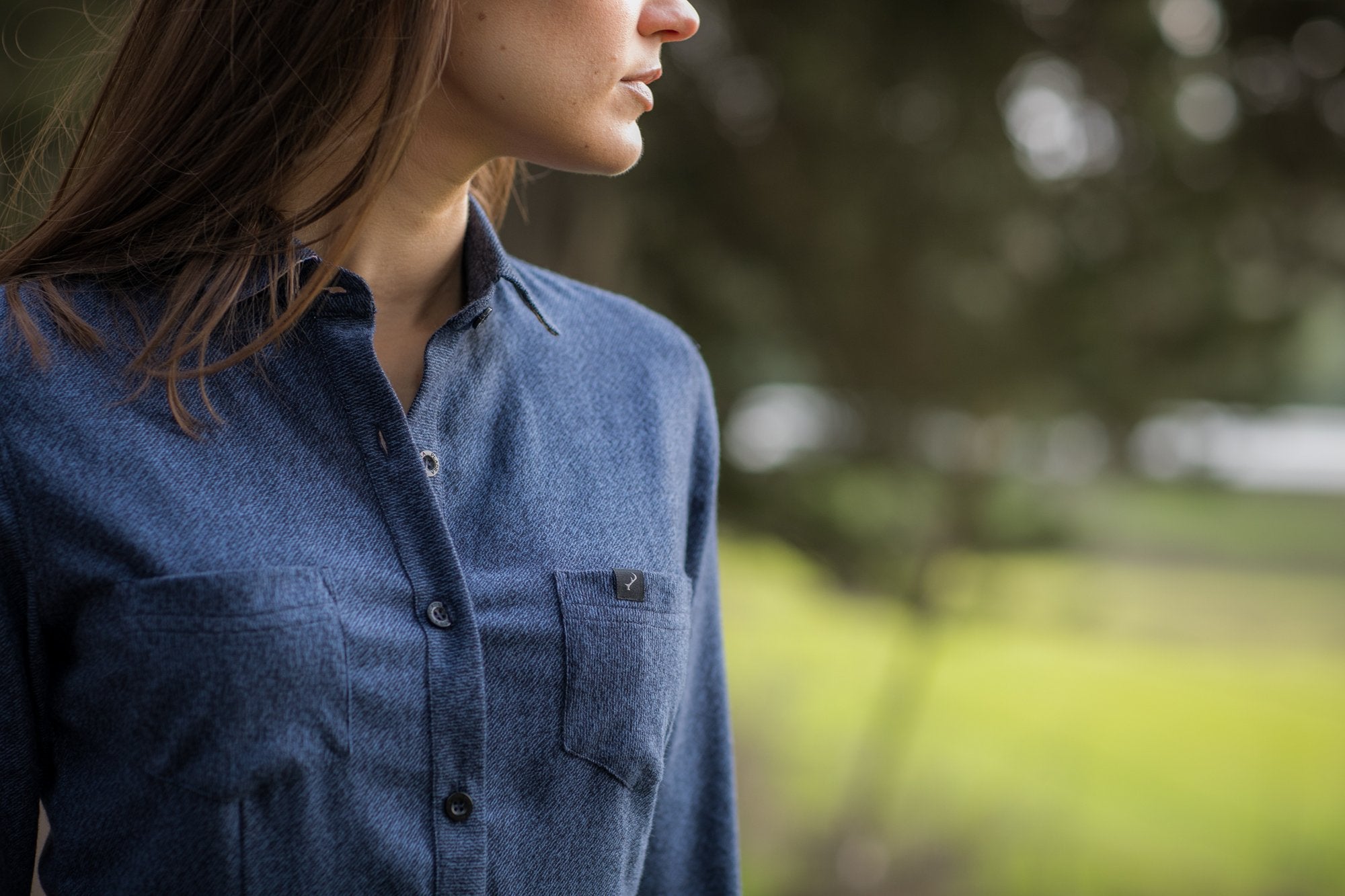 Women's Shirt Dress - Midnight Blue