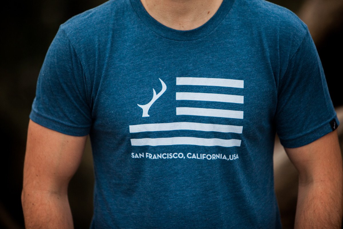 Men's T-Shirt - Indigo Blue Flag