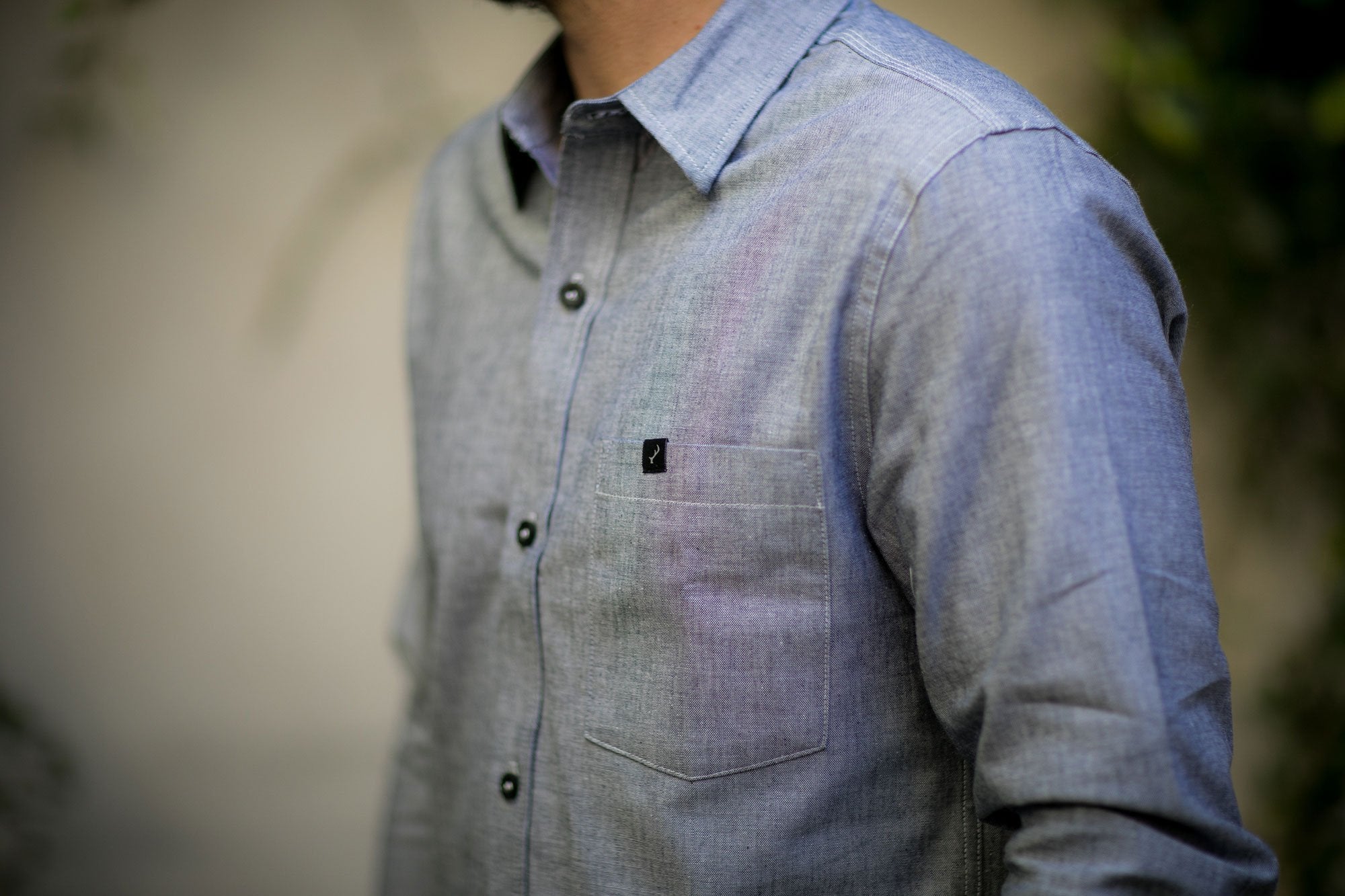 Men's Elli - Indigo Slate Blue Chambray